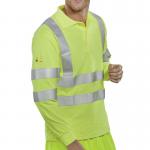 Beeswift Fire Retardant High Visibility Anti-Static Long Sleeve Polo Shirt Saturn Yellow 2XL BSW08316