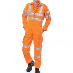 Beeswift Railspec Polycotton Coverall Orange 48 RSC48 BSW09944