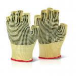 Beeswift Reinforced Fingerless Dotted Gloves 1 Pair Yellow 08 BSW10215