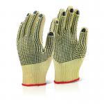 Beeswift Reinforced Mediumweight Dotted Gloves 1Pr Yellow 8 KGMWD08 BSW10216