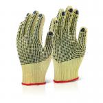 Beeswift Reinforced Mediumweight Dotted Gloves 1Pr Yellow 10 KGMWD10 BSW10362