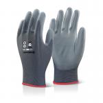 Beeswift PU Coated Gloves Grey M BSW10596