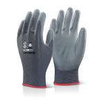 Beeswift PU Coated Gloves Grey S BSW10597