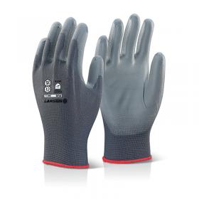 Beeswift PU Coated Gloves Grey S PUGGYS BSW10597