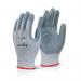 Beeswift Nitrile Foam Nylon Gloves Grey 8 NFNG08 BSW11581
