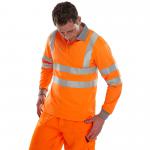Beeswift Long Sleeve Polo Shirt Orange M BSW11602