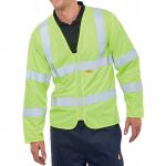 Beeswift Fire Retardant High Visibility Long Sleeve Jerkin Saturn Yellow L BSW11980