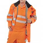 Beeswift Elsener 7In1 Hi Vis Jacket Orange 2XL 7IN1OR2XL BSW12446