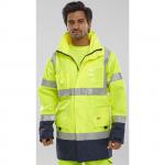 Beeswift Two Tone Breathable High Visibility Traffic Jacket Saturn Yellow/Navy Blue 3XL BSW12906