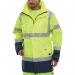 Beeswift Two Tone Breathable High Visibility Traffic Jacket Saturn YellowNavy Blue 3XL BSW12906