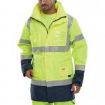 Beeswift Two Tone Breathable High Visibility Traffic Jacket Saturn YellowNavy Blue 4XL BSW12907