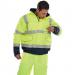 Beeswift Two Tone High Visibility Bomber Jacket with Concealed Hood BSW12911