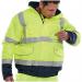 Beeswift Two Tone High Visibility Bomber Jacket with Concealed Hood Saturn Yellow/Navy Blue XS BSW12911