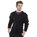 Beeswift Acrylic Mod V-Neck Sweater Black S BSW12938