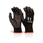 Beeswift PU Coated Gloves Black S BSW13483