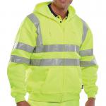 Beeswift Zip Up Hooded High Visibility Sweatshirt Saturn Yellow XL BSHSSENSYXL BSW13511