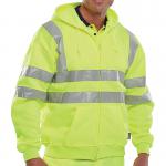 Beeswift Zip Up Hooded High Visibility Sweatshirt Saturn Yellow 2XL BSHSSENSY2XL BSW13512