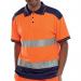 Beeswift PK Two Tone High Visibility Short Sleeve Polo Shirt OrangeNavy Blue M BSW13547