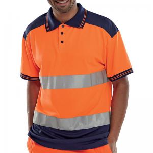 Beeswift Pk Two Tone High Visibility Short Sleeve Polo Shirt