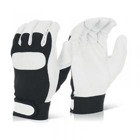 Beeswift Drivers Gloves with Knitted Back BlackWhite Large DGVCL BSW13794