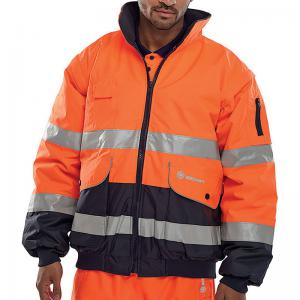 Beeswift Europa High Visibility Bomber Jacket OrangeNavy Blue 4XL