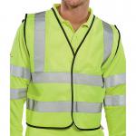Beeswift High Visibility Short Length Waistcoat App G Saturn Yellow L WCENGSHL BSW15312