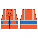 Beeswift High Visibility Executive Vest Orange/Royal Blue 2XL BSW15930