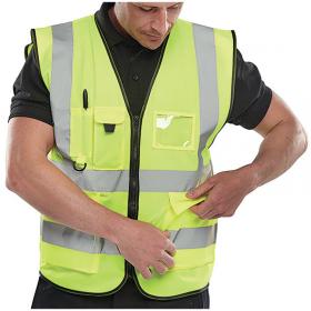 Beeswift Executive High Visibility Waistcoat Saturn Yellow L BSW15965