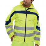 Beeswift Eton High Visibility Soft Shell Jacket Saturn YellowNavy Blue 4XL BSW16270