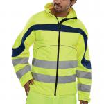 Beeswift Eton High Visibility Soft Shell Jacket Saturn YellowNavy Blue L BSW16271