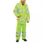 Beeswift Lightweight EN471 EN343 JacketTrouser Suit Saturn Yellow 3XL TS8SY3XL BSW16575