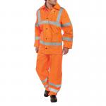 Beeswift Lightweight EN471 EN343 Jacket/Trouser Suit Orange 4XL BSW16824