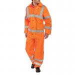Beeswift Lightweight EN471 EN343 JacketTrouser Suit Orange 3XL TS8OR3XL BSW16832