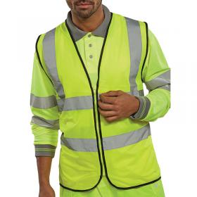 Beeswift High Visibility Waistcoat Zip Fastened Saturn Yellow M WCENGSYZM BSW16837