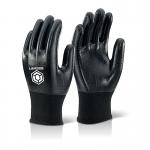 Beeswift Nitrile Fully Coated Polyester Gloves Black L NDGFCBLL BSW17016