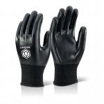 Beeswift Nitrile Fully Coated Polyester Gloves Black M NDGFCBLM BSW17017