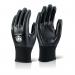 Beeswift Nitrile Fully Coated Polyester Gloves Black M NDGFCBLM BSW17017