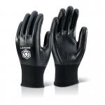 Beeswift Nitrile Fully Coated Polyester Gloves Black S NDGFCBLS BSW17018