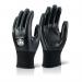 Beeswift Nitrile Fully Coated Polyester Gloves Black S NDGFCBLS BSW17018