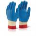 Beeswift Reinforced Latex Gloves Full Cuff 1 Pair Blue M BSW17174