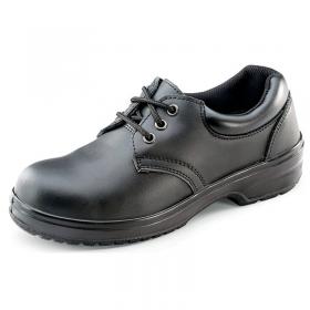 Beeswift Ladies Dual Density PU S1 Lace Up Shoe 1Pr Black 6 CF13BL06 BSW19492