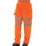 Beeswift High Visibility Fleece Jogging Bottoms Orange S BSJBORS BSW19524