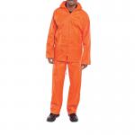 Beeswift Nylon B-Dri Weatherproof Suit Jacket and Trouser Pack Orange 4XL BSW20322