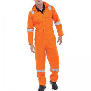 Beeswift Burgan Boilersuit Fire Retardant Anti-Static Orange 50
