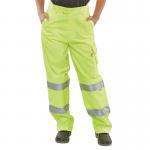 Beeswift Ladies Polycotton High Visibility Trousers Saturn Yellow 26 LPCTENSY26 BSW21931
