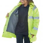 Beeswift Fleece Lined High Visibility Traffic Jacket Saturn Yellow 4XL BSW22082