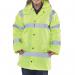 Beeswift Fleece Lined High Visibility Traffic Jacket Saturn Yellow 4XL BSW22082