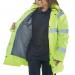 Beeswift Fleece Lined High Visibility Traffic Jacket Saturn Yellow 5XL BSW22083