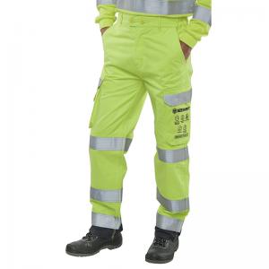 Beeswift High Visibility Trousers Saturn YellowNavy Blue 36T