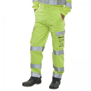 Beeswift High Visibility Trousers Saturn YellowNavy Blue 48T